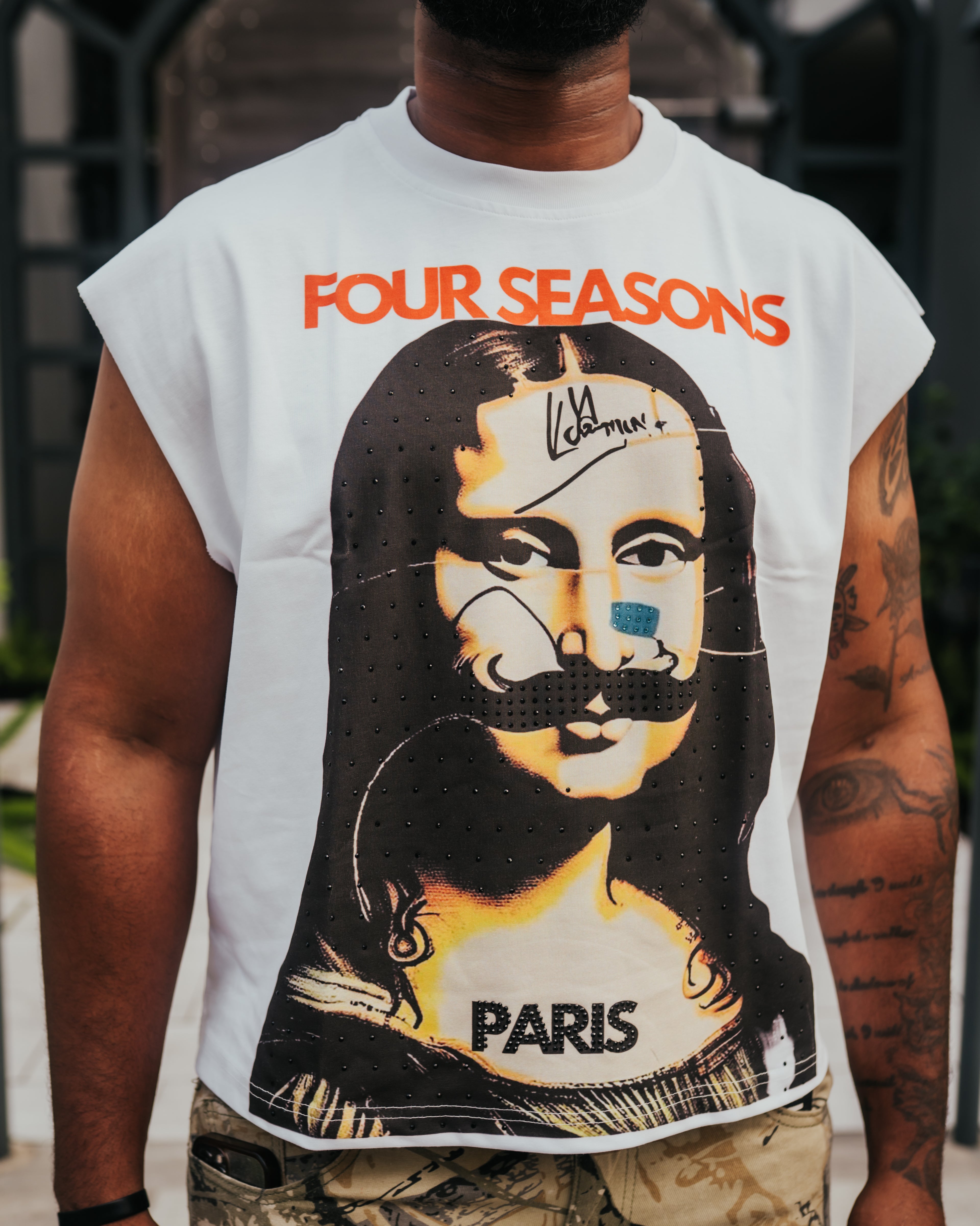mona lisa cropped muscle shirt