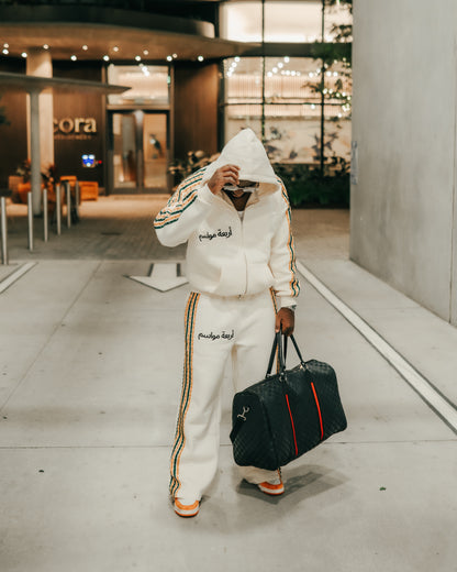 cream Saudi league zip up hoodie